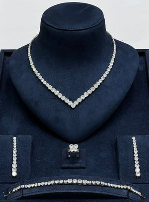 Classic V-Cut Crystal Jewelry Set
