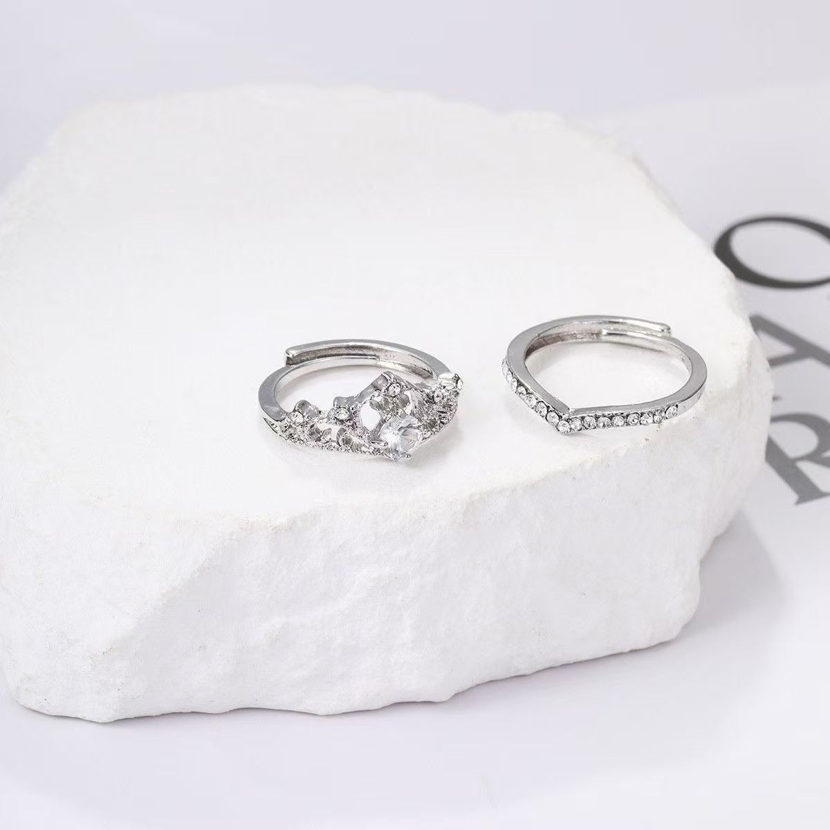 2pc Light Luxury Crown Ring