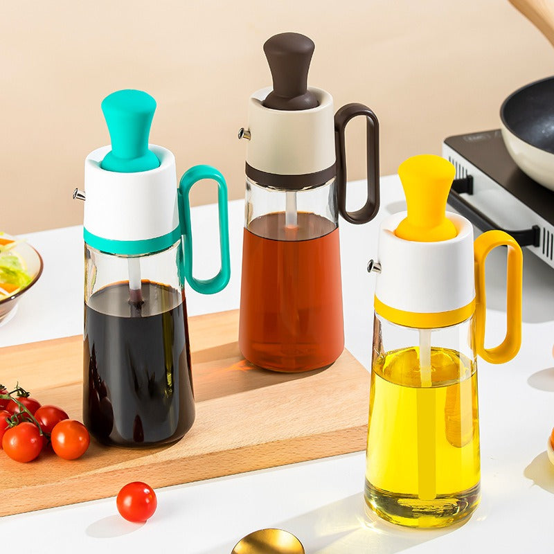 2 In 1  Oil Dispenser With Silicon Brush
