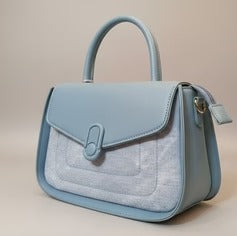 Denim Leather Satchel Bag