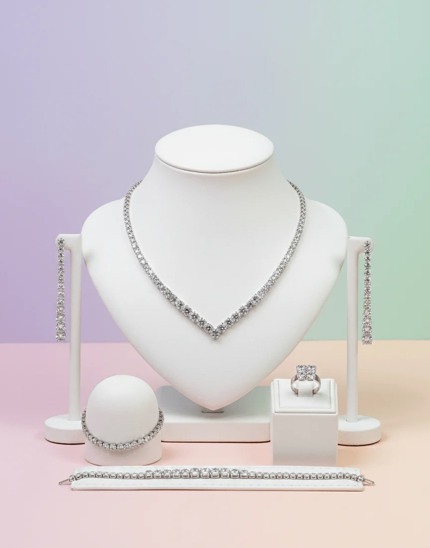 Classic V-Cut Crystal Jewelry Set