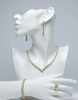 Classic V-Cut Crystal Jewelry Set