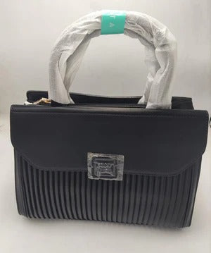 Textured Wave Flap Handbag