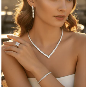 Classic V-Cut Crystal Jewelry Set