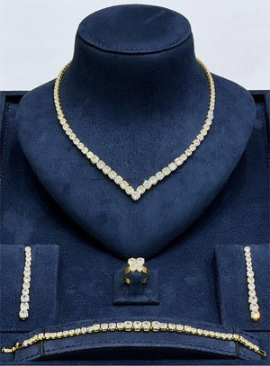 Classic V-Cut Crystal Jewelry Set