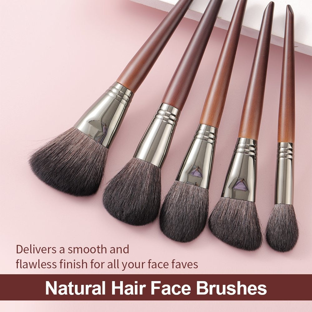 Natural Makeup Brushes Set